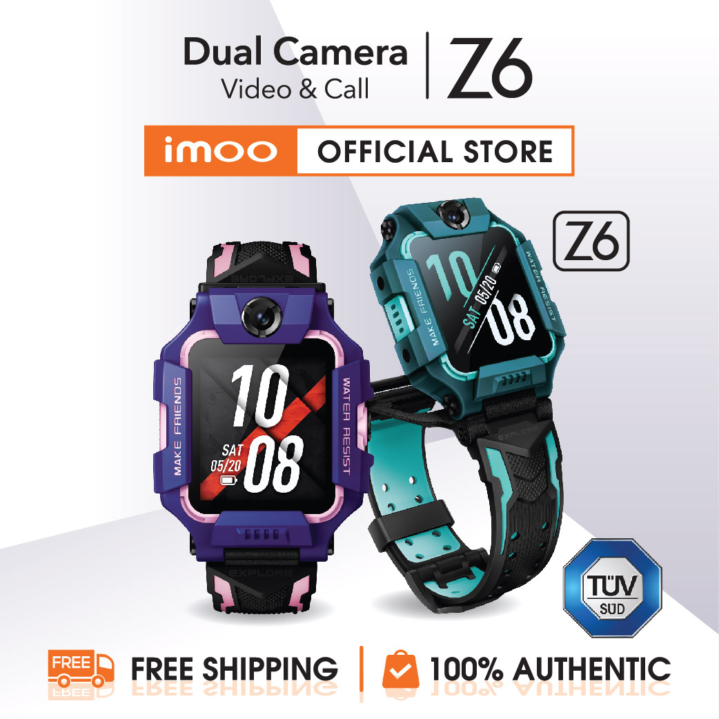 imoo Watch Phone Z6 - Smart Watch Phone for Kids (Touch Screen, Android, GPS Tracking, Video Call, Chat, 4G, Water Resistant) For Boys Girls Teen